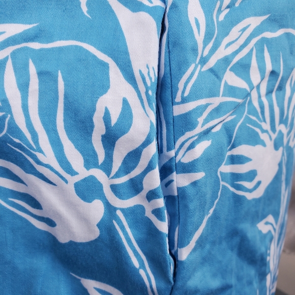 Vintage Ruffle Puff Shoulders Snap Front Pleated 2 Pockets Floral Mumu Dress - Picture 6 of 10